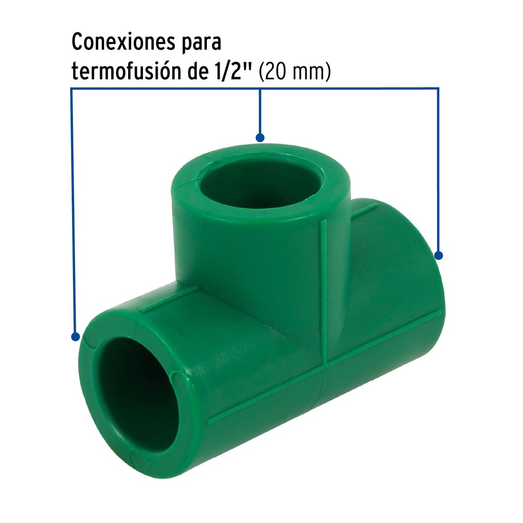 Tee sencilla de PPR 1/2', Foset