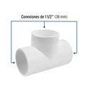 Tee sencilla de PVC 1-1/2', Foset