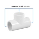 Tee sencilla de PVC 3/4', Foset