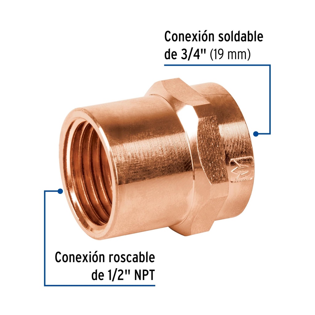 Conector reducido hembra 3/4 x 1/2', Foset