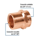 Conector reducido hembra 3/4 x 1/2', Foset