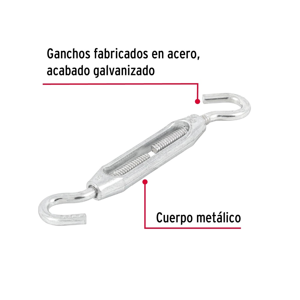 Tensor zinc 3/16' gancho-gancho, Fiero