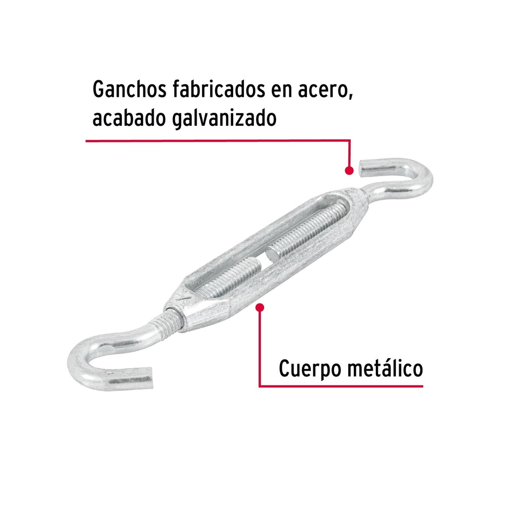 Tensor zinc 5/16' gancho-gancho, Fiero