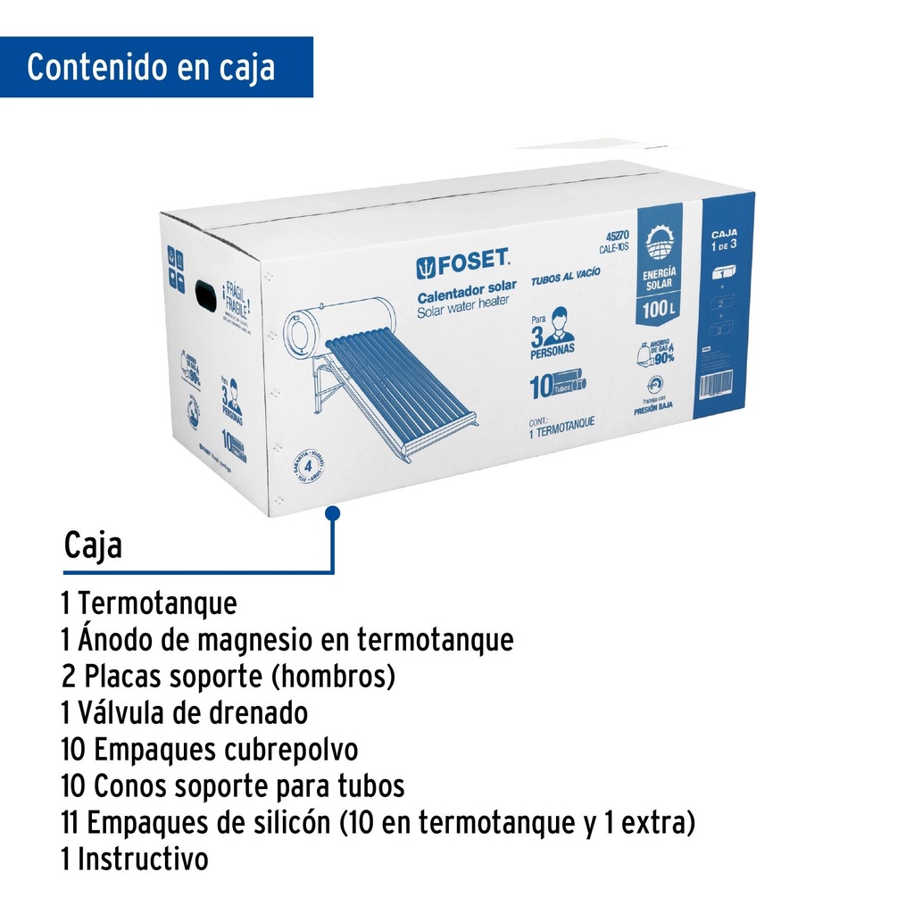 Termotanque para modelo CALE-10S, Foset