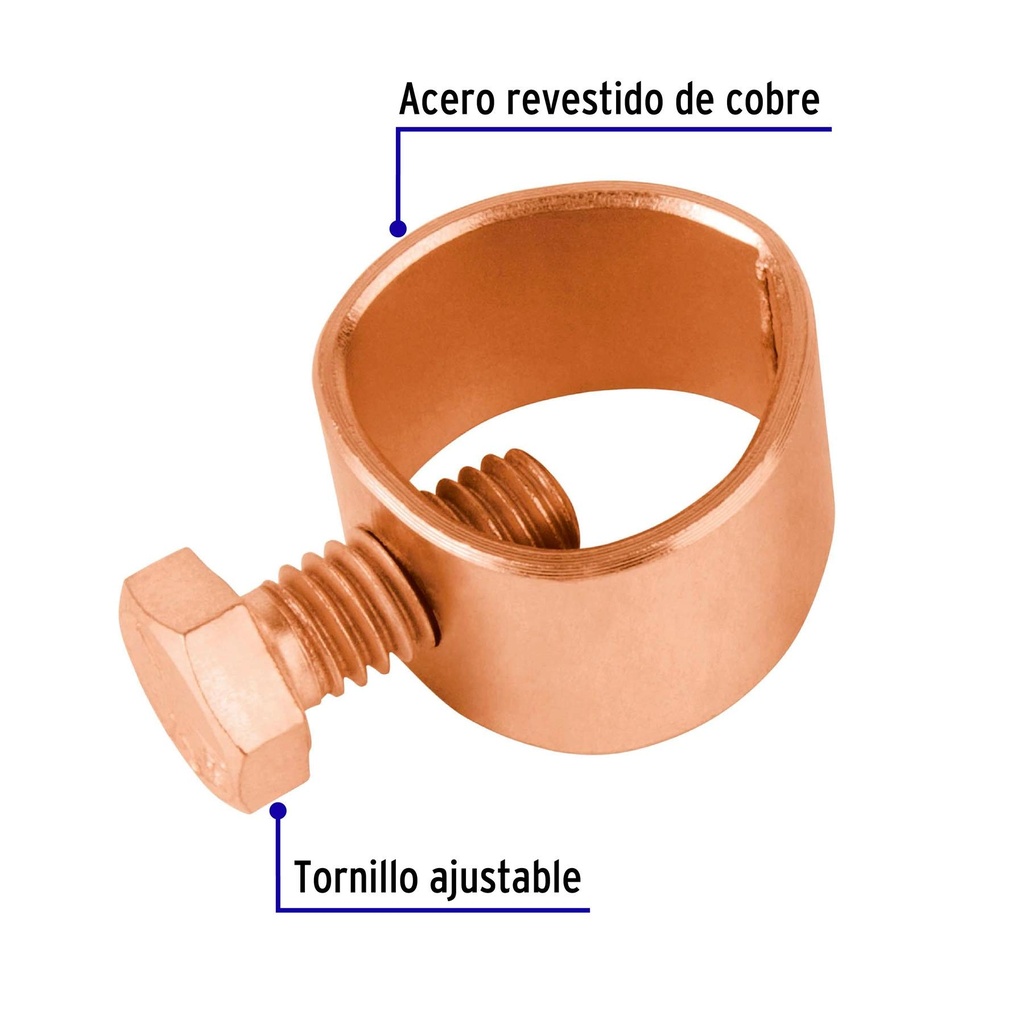 Conector para varilla a tierra, Volteck