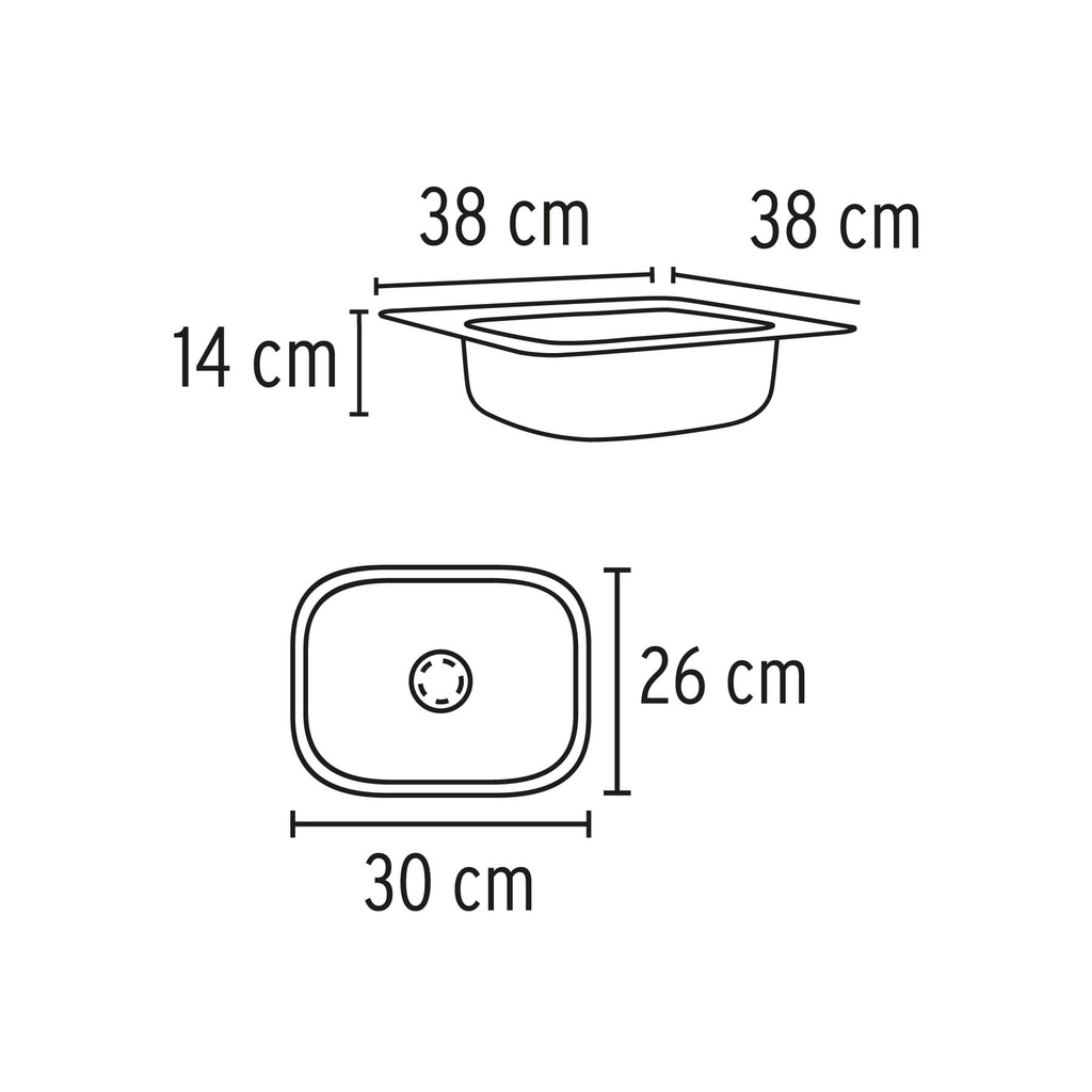 Tarja sencilla de empotrar 38 x 38 cm, Foset Basic