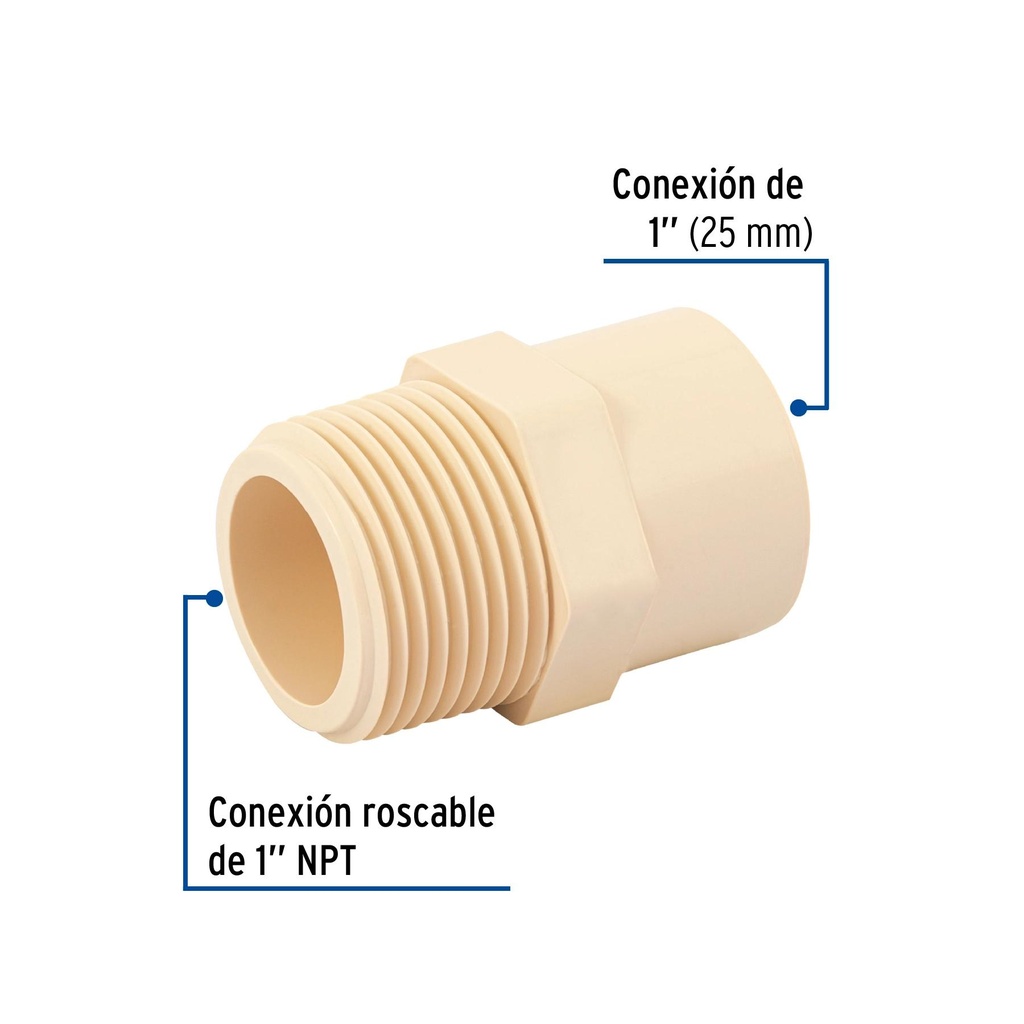 Conector macho de CPVC 1', Foset