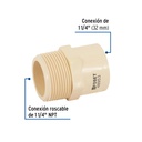 Conector macho CPVC 1-1/4', Foset