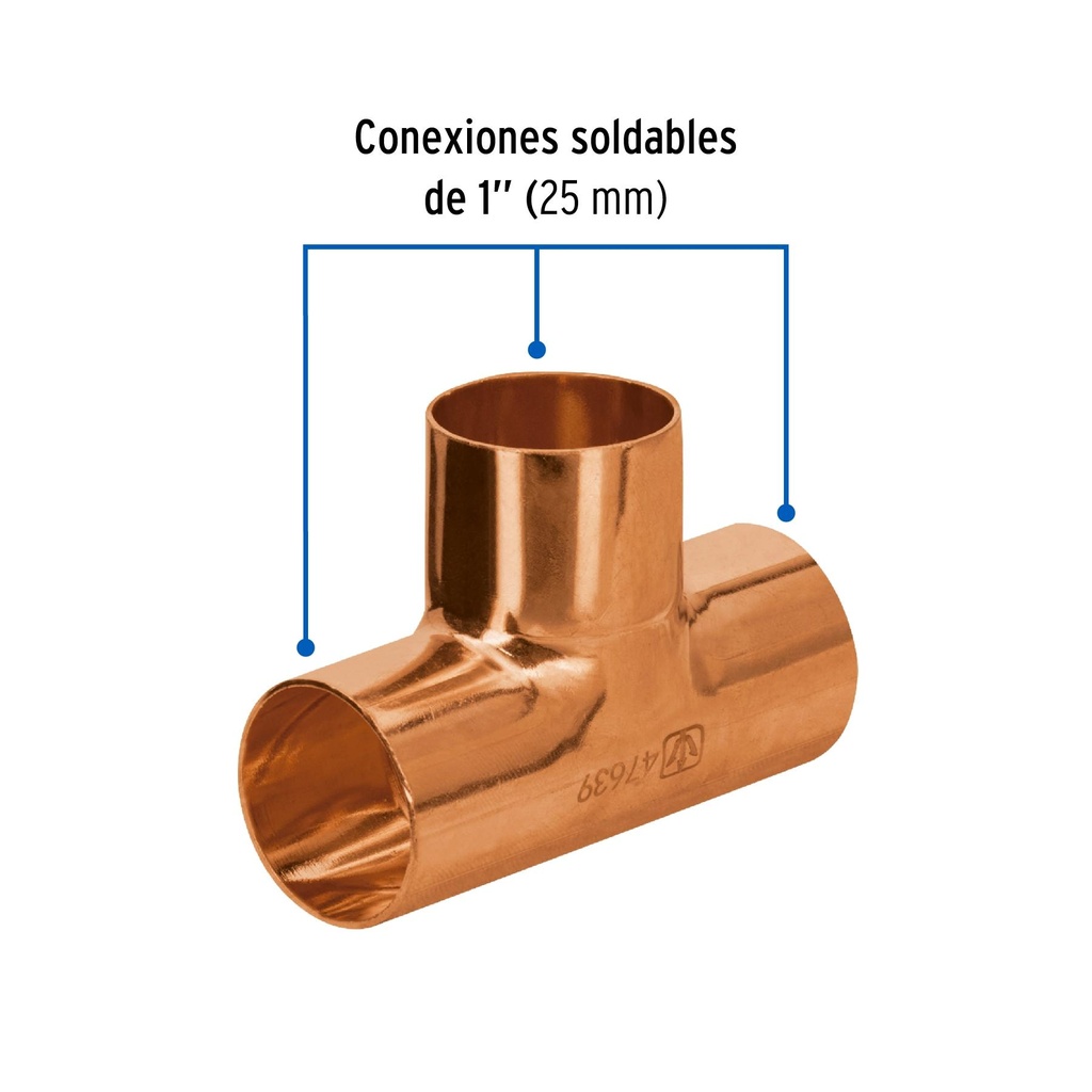 Tee de cobre sencilla de 1', Foset Basic