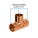 Tee de cobre sencilla de 3/4', Foset Basic