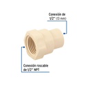 Conector hembra de CPVC 1/2', Foset