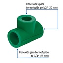 Tee reducida de PPR 3/4' x 1/2' x 1/2', Foset