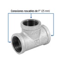 Tee sencilla 1' acero galvanizado, Foset