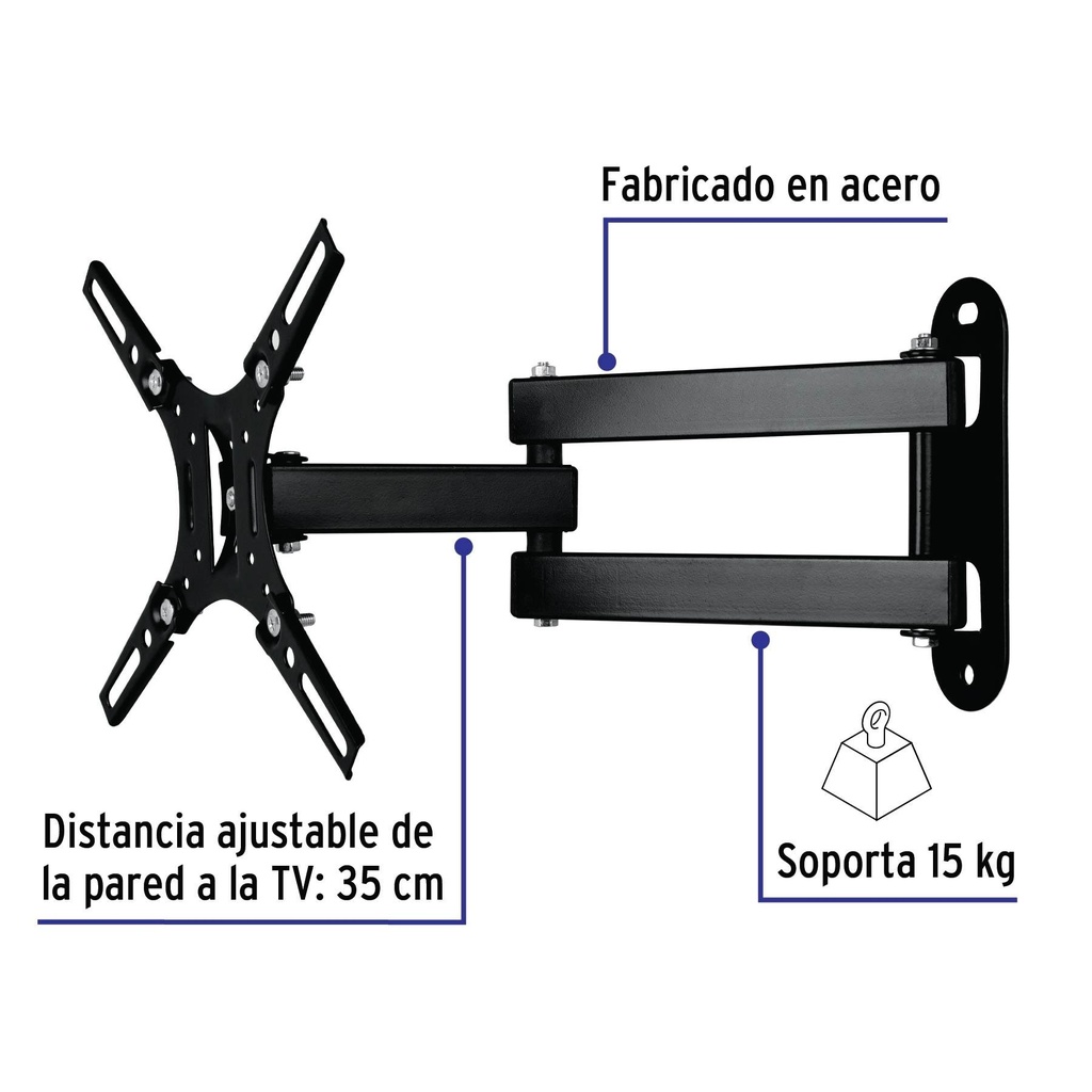 Soporte para pantallas 14' a 40' mov. angular y articulado