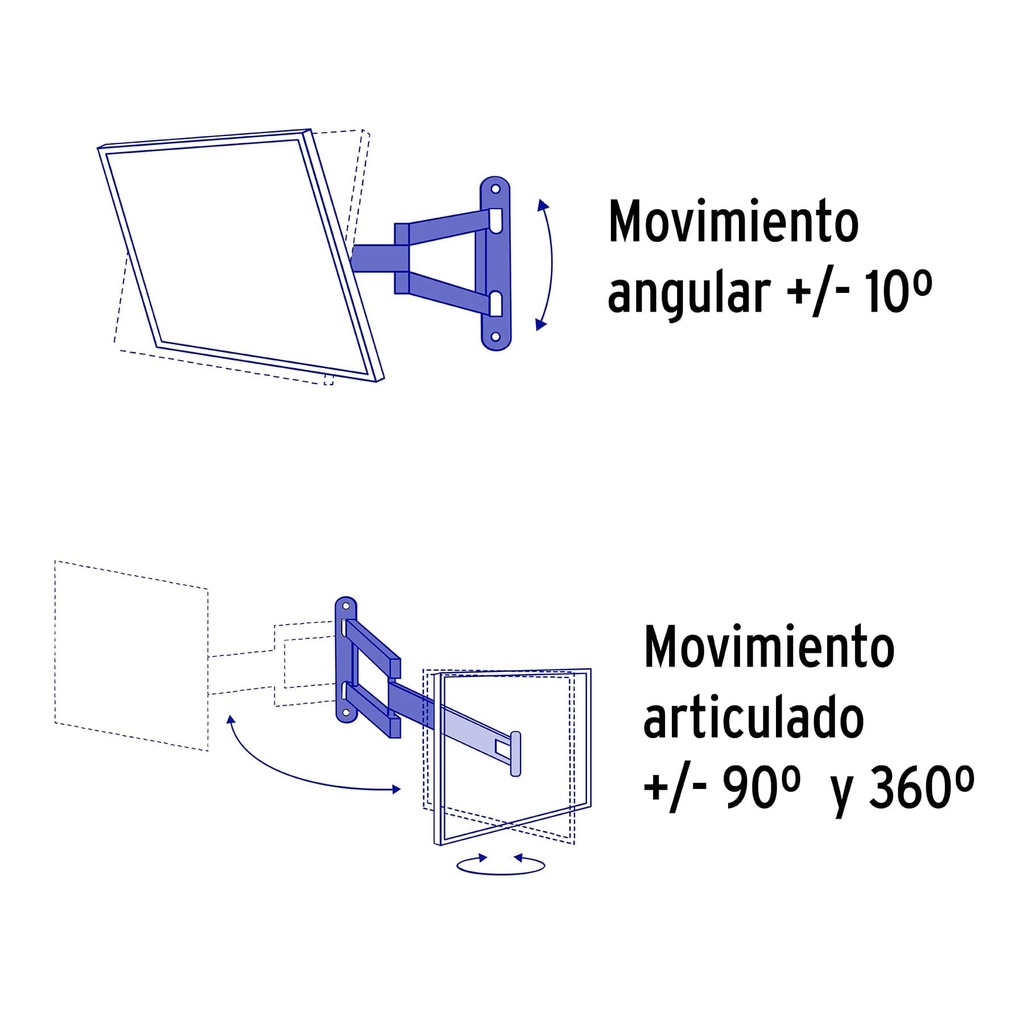 Soporte para pantallas 14' a 40' mov. angular y articulado