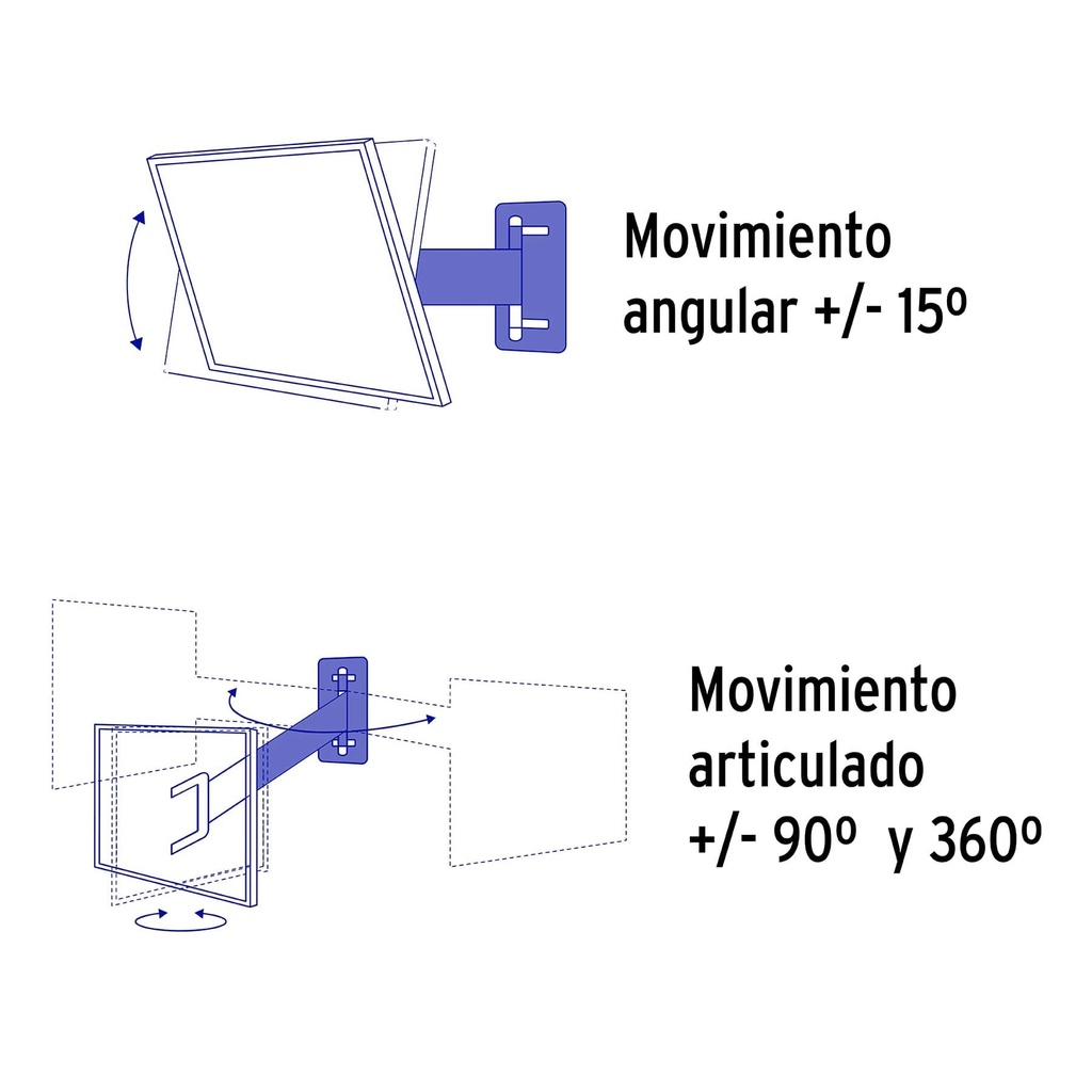 Soporte para pantallas 23' a 37' mov. angular y articulado