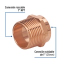 Conector de cobre de rosca exterior 1', Foset Basic