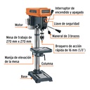 Taladro de piso 13' de 560 W (3/4 HP), broquero de 5/8'