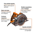 Sierra circular 7-1/4' 1500 W, profesional, Truper