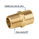 Conector NPT soldable de latón, 1/2' X 3/8', Foset