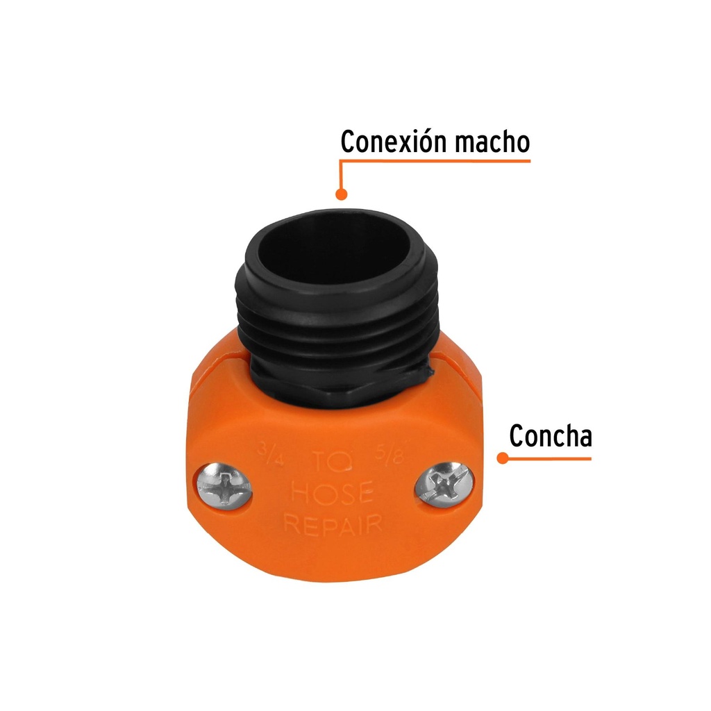 Conector 5/8'-3/4' macho de ABS para manguera, Truper