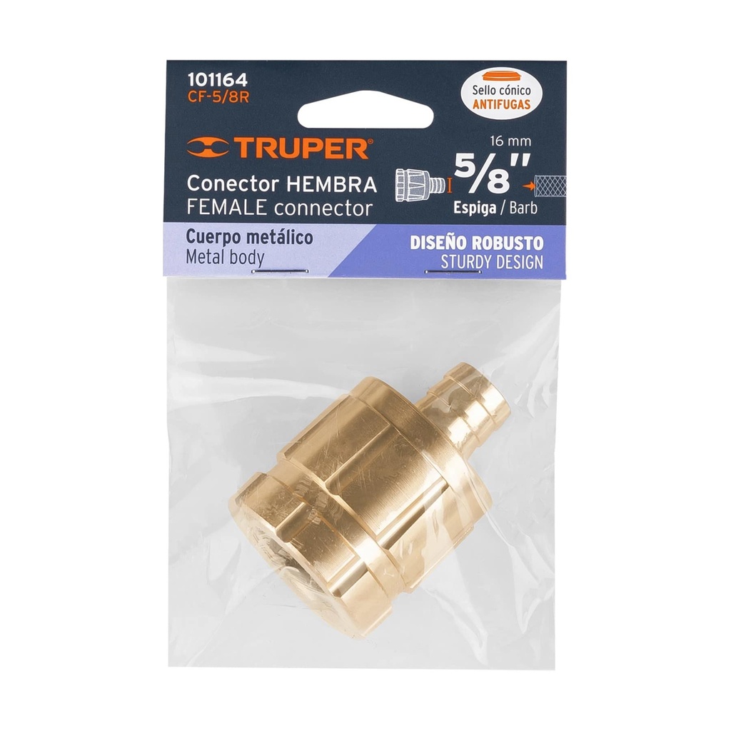 Conector 5/8' hembra robusto de aluminio, Truper