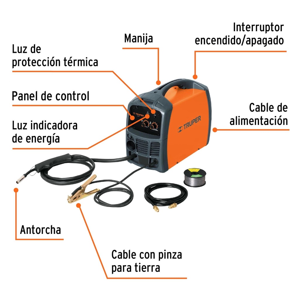 Soldadora para microalambre, 130 A, Truper