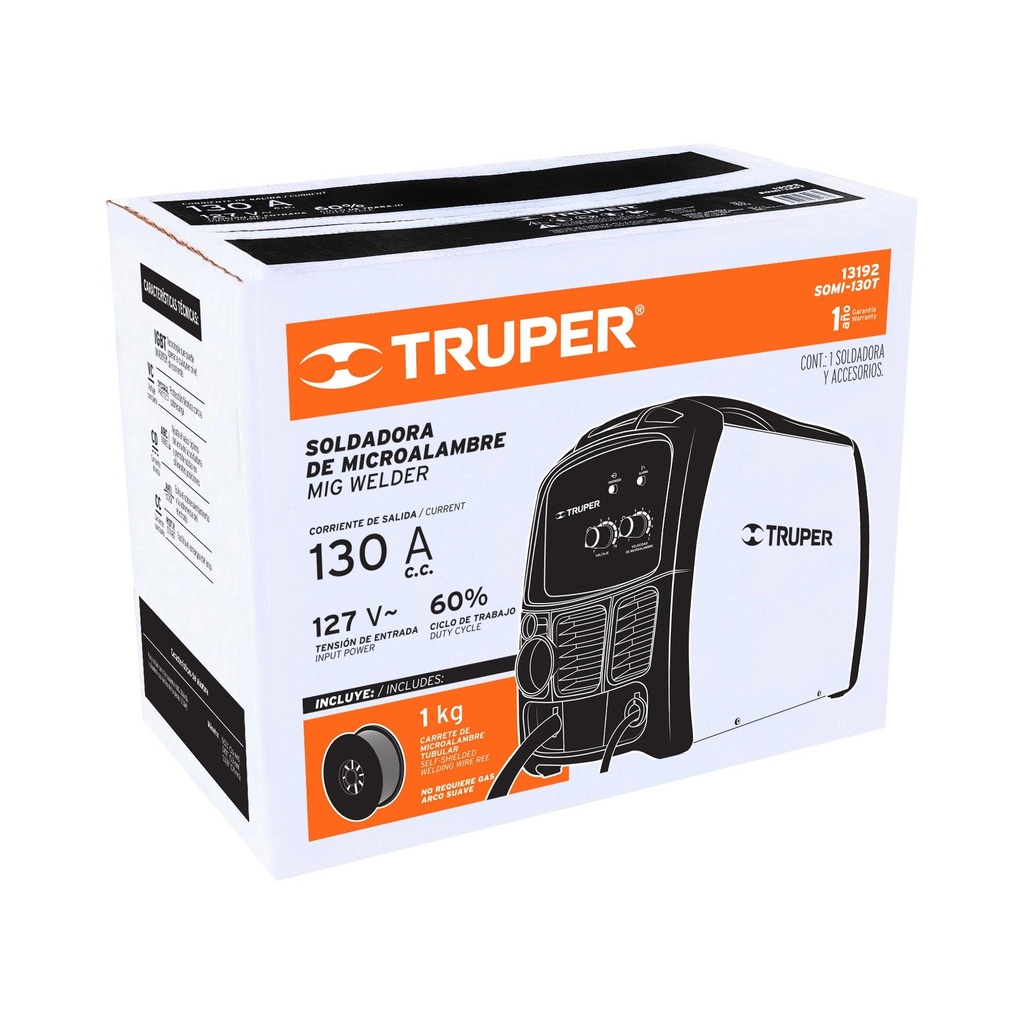 Soldadora para microalambre, 130 A, Truper