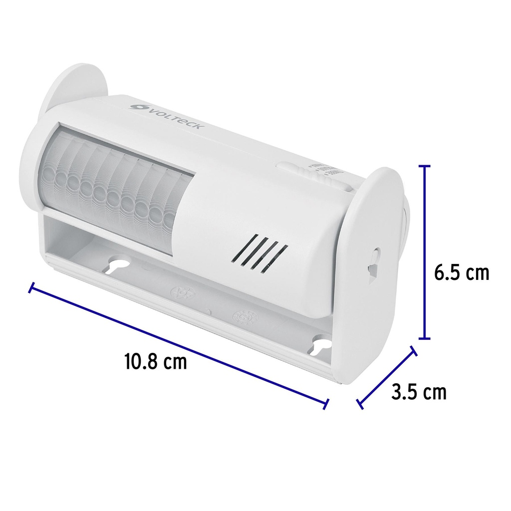 Sensor de movimiento con alarma y timbre, Volteck