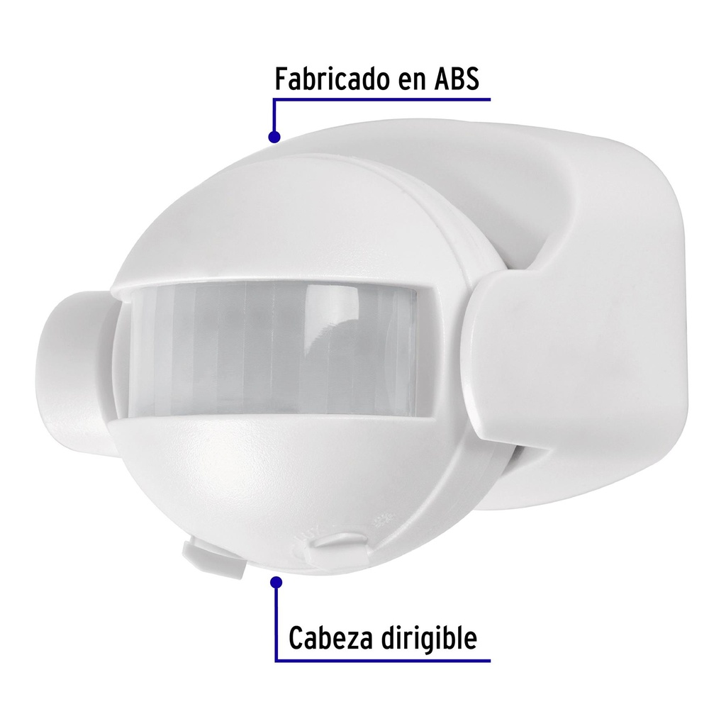 Sensor de movimiento de 180° para pared y techo, Volteck