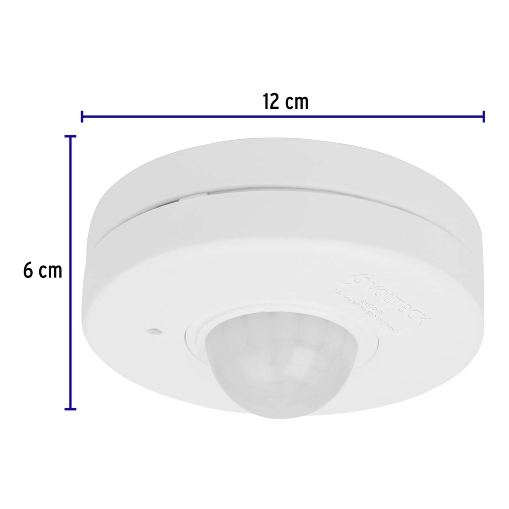 Sensor de movimiento para techo, alcance 10 m, Volteck