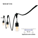 Serie de 7.3 m con 12 luces incandescentes para exterior