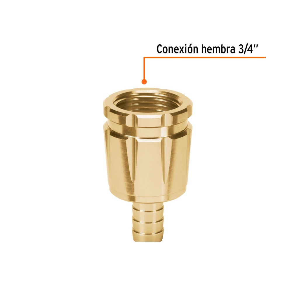 Conector 3/4' hembra robusto de aluminio, Truper