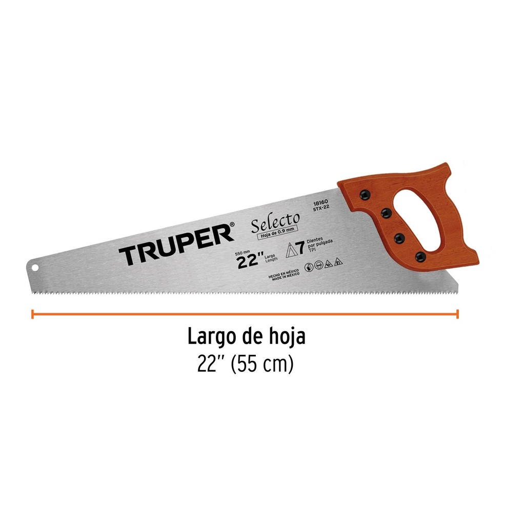 Serrucho 22' Selecto, 7 DPP, Truper