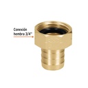 Conector 3/4' hembra de latón sólido para manguera, Truper