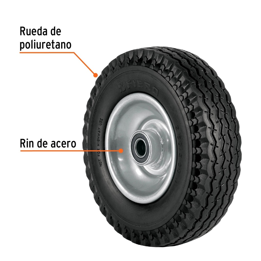 Rueda imponchable 8' para eje central, Truper