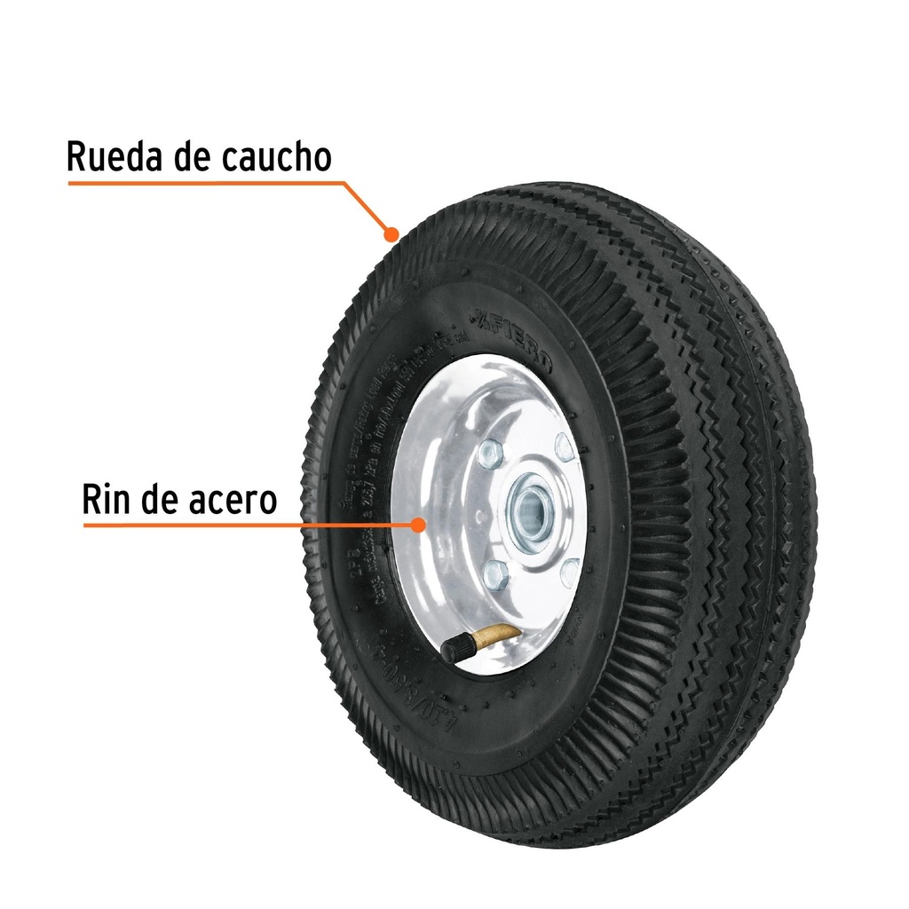 Rueda neumática 10' para eje lateral, Truper