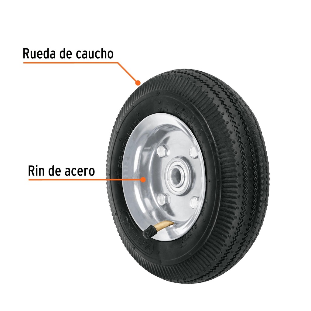 Rueda neumática 8' para eje lateral, Truper