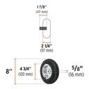 Rueda neumática 8' para eje lateral, Truper