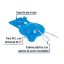 Sapo de 2' de PVC para WC, azul, con cadena plástica, Foset