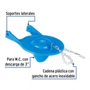 Sapo de 3' de PVC para WC, azul con cadena plástica, Foset