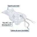 Sapo para WC de 2', PVC transparente con cadena inoxidable