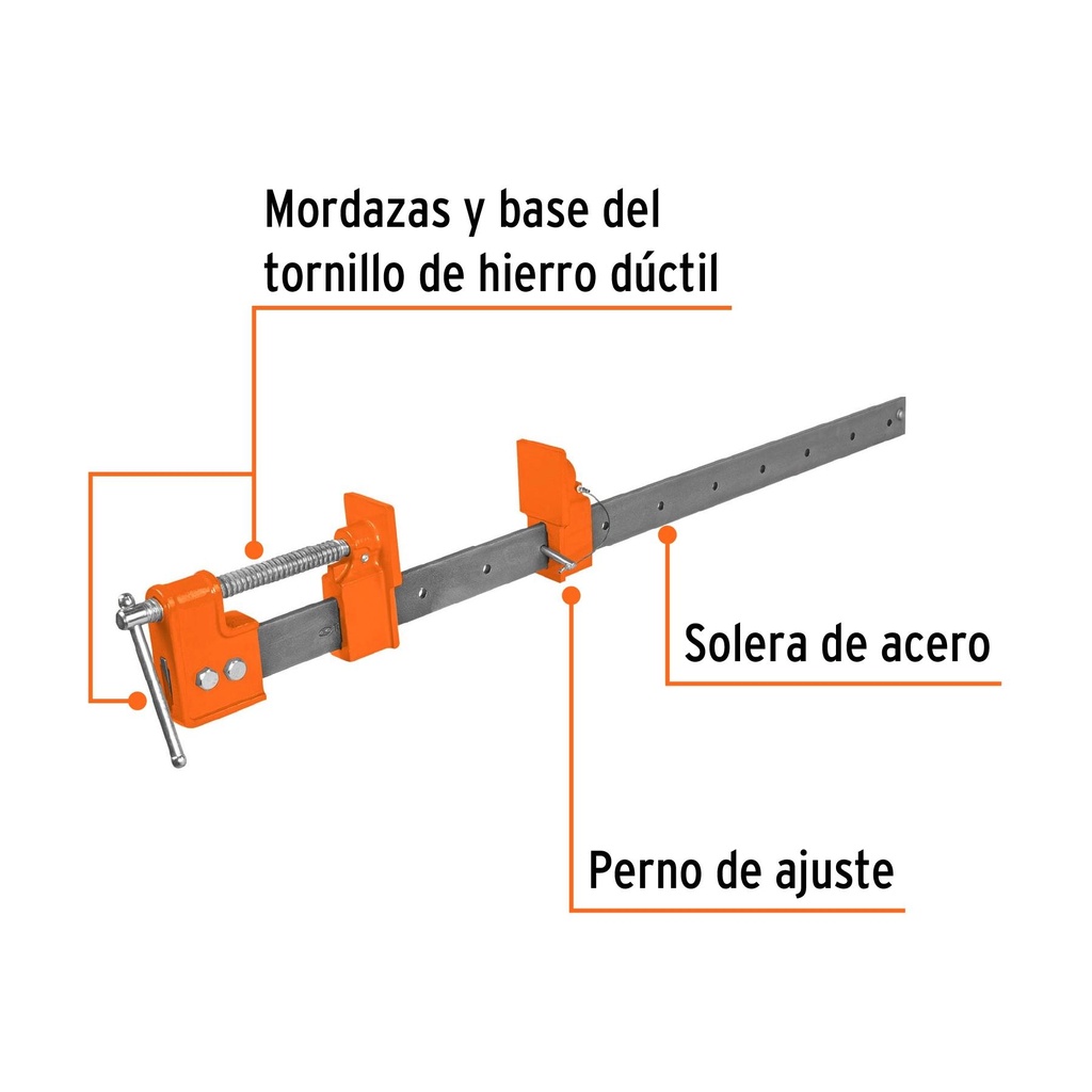 Sargento 24' de solera de acero, Truper