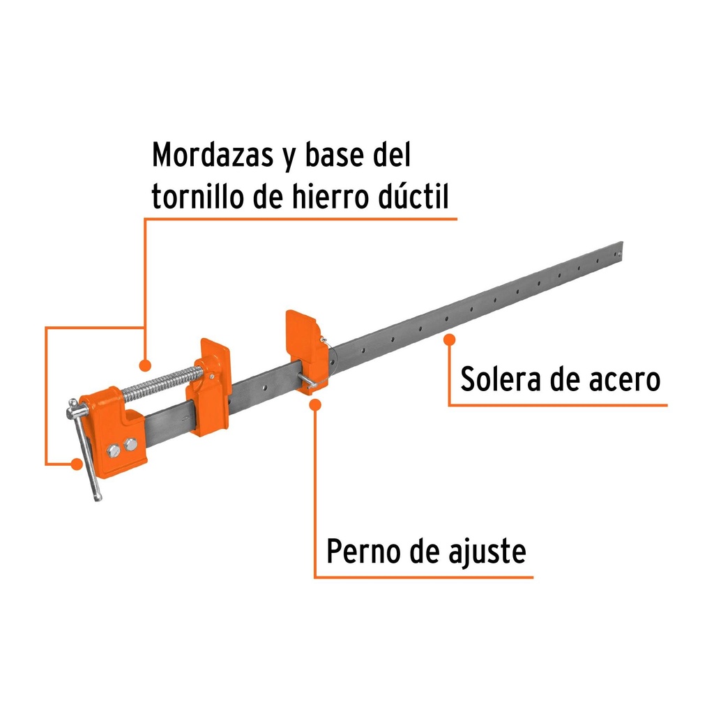 Sargento 36' de solera de acero, Truper