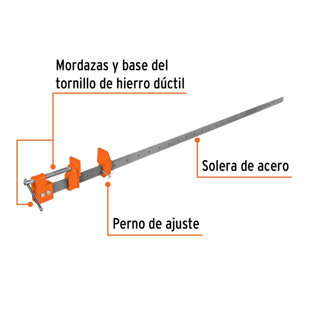 Sargento 72' de solera de acero, Truper