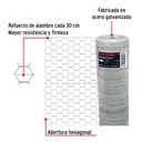 Rollo de malla hexagonal 45m x 1m calibre 22 abertura 25 mm