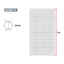 Rollo de malla hexagonal 45m x 1m calibre 22 abertura 25 mm