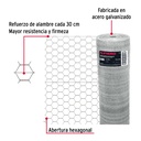 Rollo de malla hexagonal 45mx1.75m calibre 22 abertura 25mm