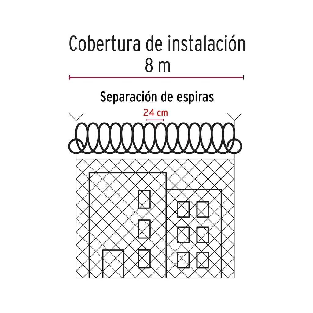 Rollo de púa concertina alta seguridad, 45 cm diámetro