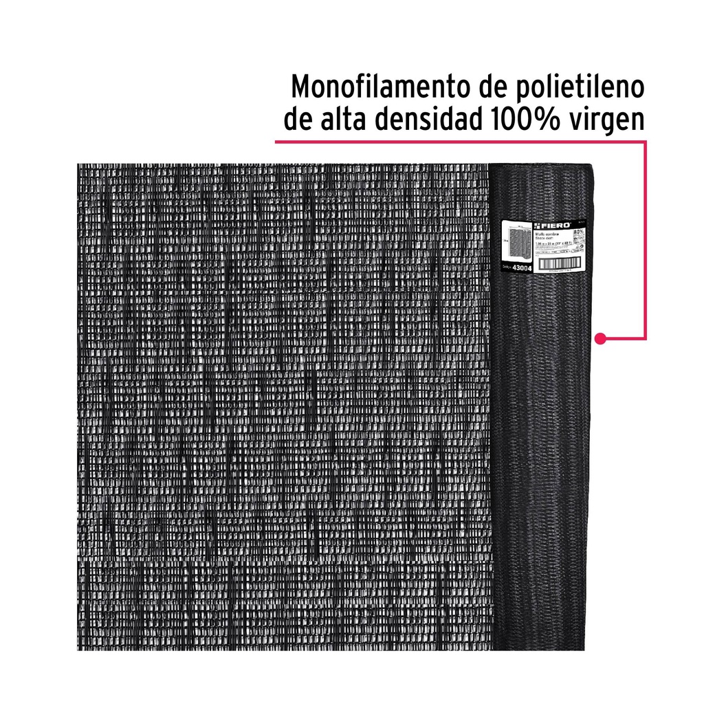 Rollo de toldo sombra 80% de 25 m x 1.85 m, Fiero